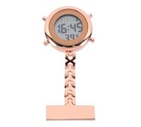 DECHOUS Montre Infirmière Numérique en Alliage Or Affichage Électronique, Épingle de Sécurité, Montre à Gousset Suspendue Pratique pour Médecins et Infirmières