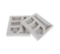 DECHOUS Moule à Fondant en Silicone Forme Colonne Romaine 2 Pcs, Résistant Haute Température, Décoration Gâteau et Loisirs Créatifs, Motif Architectural Européen Classique, Outil DIY