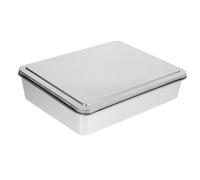 DECHOUS Moule à Gâteau Inox avec Couvercle Plat de Cuisson Réutilisable Bac Pâtisserie pour Four et Cuisine Professionnelle