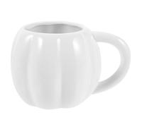 DECHOUS Mug Citrouille en Céramique Blanche 500 Ml pour Décoration D'halloween, Tasse Multifonction pour Café, Lait et Eau, Accessoire Original pour Fête et Ambiance Automnale