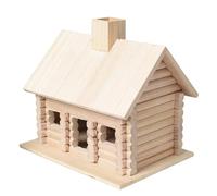 DECHOUS Nichoir Artisanal en Bois Massif 19,5X15X18,5 CM Maison des Oiseaux Extérieure en Pin Naturel Nid D’Oiseau Large Entrée Accessoire pour Oiseaux Sauvages de Jardin
