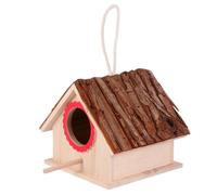 DECHOUS Nichoir Bois Massif Fait Main Maison Oiseau Créative Suspendue Décor pour Élevage et Décoration Intérieure et Extérieure