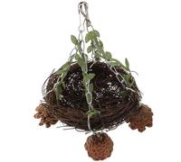 DECHOUS Nid Oiseau Rotin Naturel Suspendu pour Perroquet Perruche et Calopsitte à Mâcher Multifonctionnel Confortable et Facile à Installer