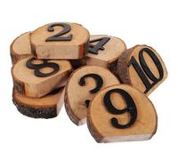 DECHOUS Numéros de Table en Bois Réutilisables 1-10 Panneaux de Numéro de Table pour Mariage Centres Décoratifs Résistants à L’Usure Réception Banquet Anniversaire Fête