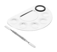 DECHOUS Palette de Maquillage Outil Polyvalent en Acier Inoxydable Spatule Portable pour Applications Cosmétiques et Salons de Manucure pour Artistes et Passionnés