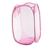 DECHOUS Panier à Linge Pliable Pop-up En Maille Respirante, Grand Format, Léger Et Robuste, Pour Étudiants Et Petits Espaces, Dortoir Et Camping, Poignées De Transport, Couleur Rose
