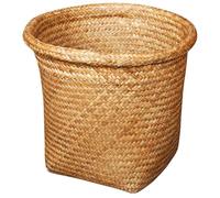 DECHOUS Panier de Rangement Tissé en Paille Naturel Grand Modèle Rond Orange Bac Multifonction pour Plantes et Objets Organisateur Décoratif pour Maison et Bureau Porte-Objets Divers