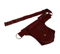 DECHOUS Paquet Banane Multifonction Grand Format pour Téléphone Portable, Pochette en Tissu de Coton, Bandoulière Réglable, Randonnée, Camping et Outdoor, Couleur Rouge Foncé, Fermeture