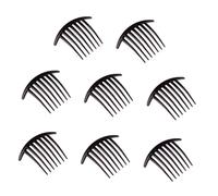 DECHOUS Peigne à Cheveux Noir Plastique 8 Pièces 7 Dents Petit Format Coiffage Diy Pour Adultes Décorations Coiffure Quotidiennes