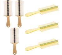 DECHOUS Peigne à dents fines double face lot de 6 avec long manche en plastique pour éliminer les pellicules chez adultes, enfants et chats vert/noir