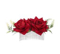 DECHOUS Peigne Cheveux Décoratif Rose Artificielle Rouge Barrette Cheveux Femme et Légère pour Mariage Accessoires Formels et Évenements