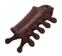 DECHOUS Peigne de Massage Bois de Santal Naturel Poisson Double Face Dents Larges pour Chevelu Corps Visage Détanglage et Circulation Sanguine Femme