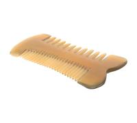 DECHOUS Peigne Double Face en Corne de Bœuf Antistatique Dents Larges et Fines Peigne de Coiffage pour Cheveux Secs et Mouillés Outil de Massage Cuir Chevelu Maison Voyage Bureau Denté