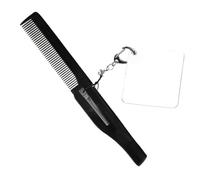 DECHOUS Peigne Pliable de Poche avec Miroir Carré pour Homme Peigne à Dents Fines Portable et Léger Porte-clés Pratique pour Barbe et Voyage