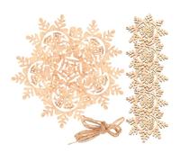 DECHOUS Pendentif en Bois Dessiné, Pendentifs de Noël Vierges, Beige, Bois et Corde de Chanvre, à Suspendre, Trou pour Ficelle, pour Porche et Mur, Décoration de Noël DIY