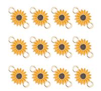 DECHOUS Pendentifs Marguerite en Alliage 25 Pièces Breloques de Connexion Double Trou Pendentifs Floraux Jaunes pour Création de Bijoux DIY Connecteurs Sécurisés pour Colliers et