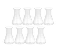DECHOUS Petites Bouteilles Pratiques et Anti-débordement, pour Expérimentation Ensemble de 8 Flacons Erlenmeyer Coniques en Plastique Pp 50ml pour Matériel Chimie Laboratoire
