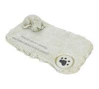 DECHOUS Pierre Commémorative pour Chat en Résine Résistante Statue Adorable de Chaton Endormi Couleur Vert Mousse Décoration Extérieure pour Jardin Monument Funéraire pour Animaux de