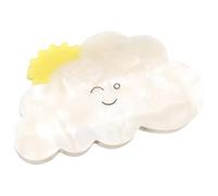 DECHOUS Pince à Cheveux de Griffe 8 Cm, Pince Antidérapante en Acétate Blanche, Accessoires Coiffure pour Femmes et Filles, Maintien pour Coiffures Élégantes au Quotidien