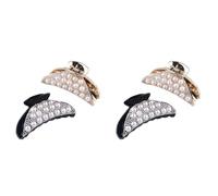 DECHOUS Pinces à Cheveux Maintien sans Abîmer Cheveux en Plastique et Perles Lot de 4 Design Mode pour Femme pour Cuisiner ou Se Laver le Visage