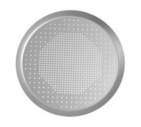 DECHOUS Plaque à Pizza Perforée en Alliage D'aluminium Argenté, Conduction Rapide Chaleur et Facile à Nettoyer, pour Four et Cuisson Maison
