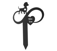 DECHOUS Plaque Commémorative pour Animaux de Compagnie en Métal Piquet de Jardin Résistant aux Intempéries Silhouette de Chien Petit Panneau Commémoratif Extérieur Personnalisé pour