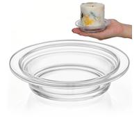 DECHOUS Plateau pour Chauffe-Cire, Porte-fondants Parfumés en Verre, 4,5 Pouces, Plat Rond, Surface Lisse, Facile à Nettoyer, pour Chauffe-Cire et Aromathérapie, Usage Restauration