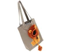 DECHOUS Pochette de Transport pour Chat Motif Lionceau 3D en Toile Résistante aux Griffures Taille de Trou Ajustable, Bandoulière Confortable pour Sorties et Balades
