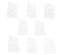 DECHOUS Pochoirs en Plastique Réutilisables, Lot de 8 Modèles Alphabet, Chiffres et Symboles, pour Peinture, Loisirs Créatifs et Décoration Murale, Surface Lisse Facile à Nettoyer
