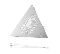 DECHOUS Poêle à Feu Suspendu Triangulaire en Acier Inoxydable Réchaud de Camping Portable Résistance Haute Température Léger et Détachable Support pour Feu de Camp Extérieur