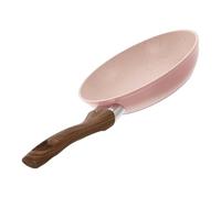 DECHOUS Poêle Antiadhésive 16 Cm Manche Effet Bois Rose, en Aluminium Compatible Induction et Gaz, Mini Poêle à Omelette Polyvalente Cuisine Maison et Cuisson Bébé