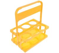 DECHOUS Porte-Bouteilles de Bière Pliable 6 Bouteilles Jaune, Support Portable en Plastique Léger Poignée, Rack Compact pour Fête, Bar, Maison et Transport Facile des Boissons