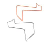 DECHOUS Porte-Bouteilles en Fer Stable Lot de 2, Support Vin Taille Moyenne, Finition Argenté et Rose Doré, Design Minimaliste, pour Bureau et Bar, Casier de Table Décoratif Maison