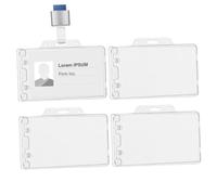 DECHOUS Porte-cartes Design Pratique et Sécurisé Horizontal en Plastique Abs Rigide, Lot de 4 Pièces pour Occasions Formelles et Personnel de Bureau