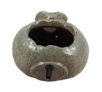 DECHOUS Pot en Argile avec Cylindre d'eau Théière Claire Théière Automatique Plateau Noir Décoratif Terrarium Évacuation Bol De Fruits à La Mode Artificiel Bassin Olive Green Céramique