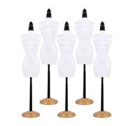 DECHOUS Présentoir de Vêtements Poupée Miniature en ABS 5 Pièces Modèle de Mannequin Démontable Accessoire pour Maison de Poupée Rigide et Solide