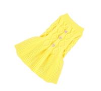 DECHOUS Pull pour Chien et Chat en Laine Acrylique Confortable, Design Humain, Taille M Jaune pour Photos et Vacances, Vêtement Adorable pour Petits Chiots