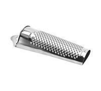 DECHOUS Râpe professionnelle en acier inoxydable pour gingembre et noix, dents fines, base plate, trou de suspension, pour cuisine et camping