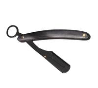 DECHOUS Rasoir Droit Pliable Noir sans Lame en Acier Inoxydable et Bois, Rasoir de Barbier Professionnel Multifonction pour Hommes, Outil de Rasage Vintage Portable pour Barbe et Cheveux