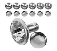 DECHOUS Rivets Décoratifs en Métal Strass Cristal 8X3 MM 100 Pièces pour Couture et Maroquinerie Vis à Riveter pour Paquet Chaussures et Vêtements DIY