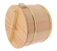 DECHOUS Seau à Riz Bois avec Couvercle Inox et Poignées Anti-chaleur Récipient Vapeur Multifonction pour Cuisine et Restaurant Facile à Nettoyer Stocker