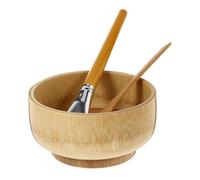 DECHOUS Set Bol Masque Visage Bois Bol Mixage Spatule et Pinceau Doux pour Application Uniforme Léger et Portable pour Soins DIY à Domicile et Voyage