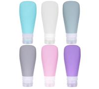 DECHOUS Set de 6 Flacons Cosmétiques en Silicone 90ml Légers et Portables pour Voyage, Bouteilles Vides Sectorielles pour Stocker Divers Produits