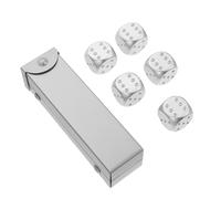 DECHOUS Set de Dés Alliage Aluminium Petit et Accessoire de Jeu de Société pour Fête et Ktv Prop de Dés Argenté pour Animation et Jeux de Rôle