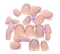 DECHOUS Set de Faux Ongles Press en Abs Rose Application Rapide et Design Stylé, pour Manucure Élégante Femmes et Adolescentes