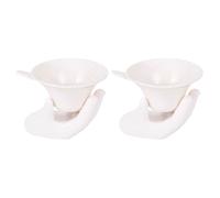 DECHOUS Sets de Passoires à Thé en Céramique Blanche Lot de 2 Design Créatif pour Améliorer le Goût Thé, Filtre Pratique et Unique pour Maison et Bureau