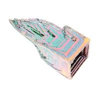 DECHOUS Spécimen Cristallin Irrégulier en Minerai de Bismuth pour Décoration de Bureau et Maison, Ornement Minéral Délicat et Original, Pierre de Cristal Unique