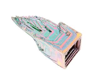 DECHOUS Spécimen Cristallin Irrégulier en Minerai de Bismuth pour Décoration de Bureau et Maison, Ornement Minéral Délicat et Original, Pierre de Cristal Unique