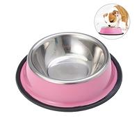DECHOUS Stainless Steel Non Slip Cat Bowl for Dogs and Cats Pet Dish with Skid Base Bottom Top Diameter