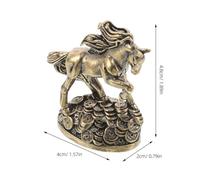 DECHOUS Statue en Laiton de Cheval Cabré au Galop - Figurine Décorative Chinoise du Zodiaque - Ornement Amulette pour Bureau et Maison - Sculpture Symbolique de Fortune Asiatique